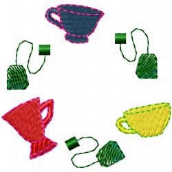 Mugs Embroidery Design 3